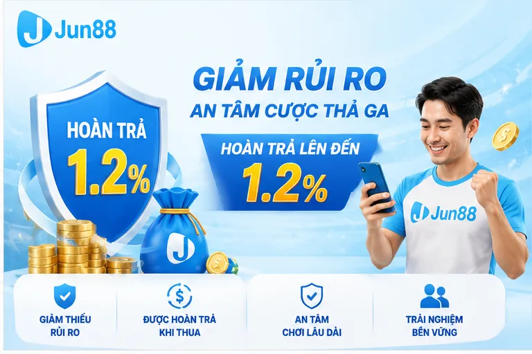 Giảm rủi ro hiệu quả với cược thả ga hoàn trả cực đã tại Jun88